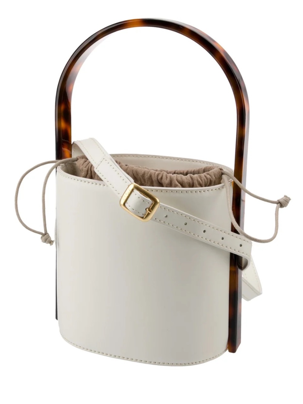 Staud Cream Bucket Bag with Tortoiseshell Handle - Picture 3 of 6
